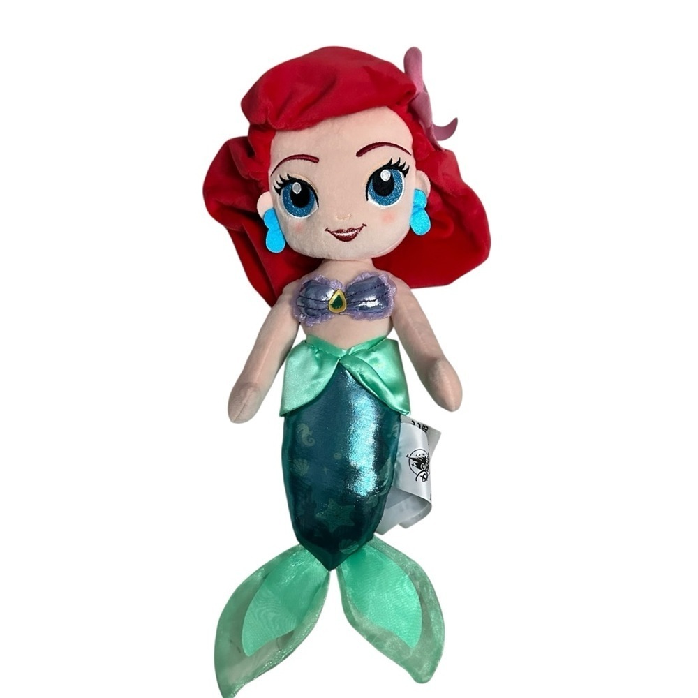 Disney Mermaid Plush with Red Hair and Green Tail